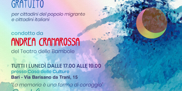 Casa delle Culture di Bari, al via il laboratorio teatrale “I dialoghi della luna”