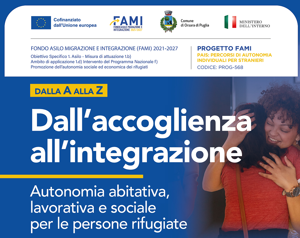 Orsara di Puglia, il 17 luglio la presentazione del progetto “Dalla A alla Z” per favorire l’inclusione dei migranti fuoriusciti dai progetti SAI